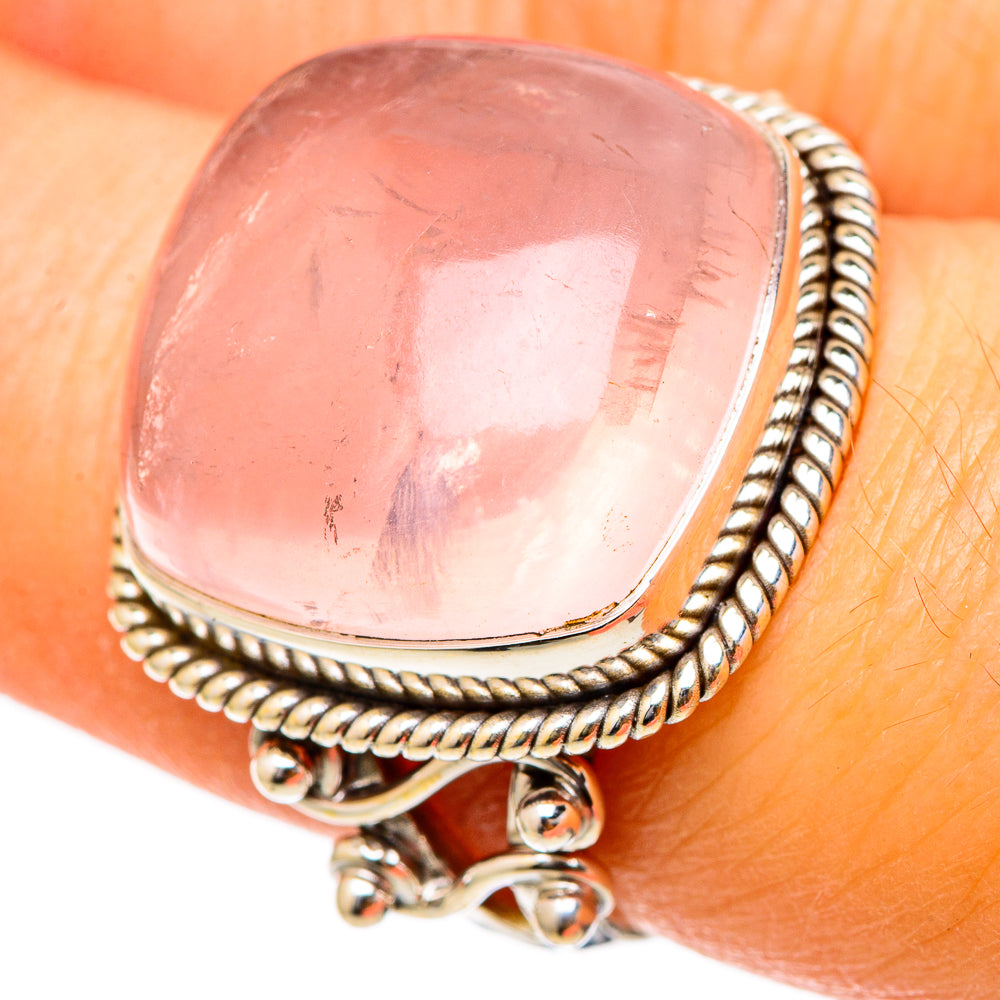 Rose Quartz Rings handcrafted by Ana Silver Co - RING101917