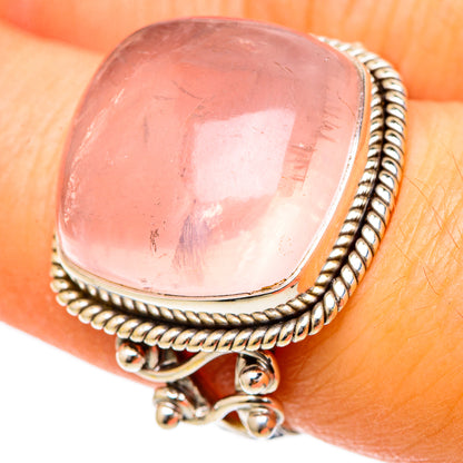 Rose Quartz Rings handcrafted by Ana Silver Co - RING101917