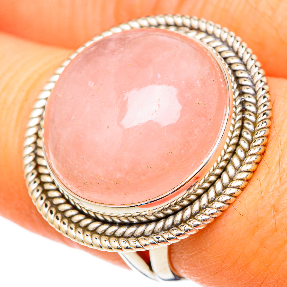 Rose Quartz Rings handcrafted by Ana Silver Co - RING101919