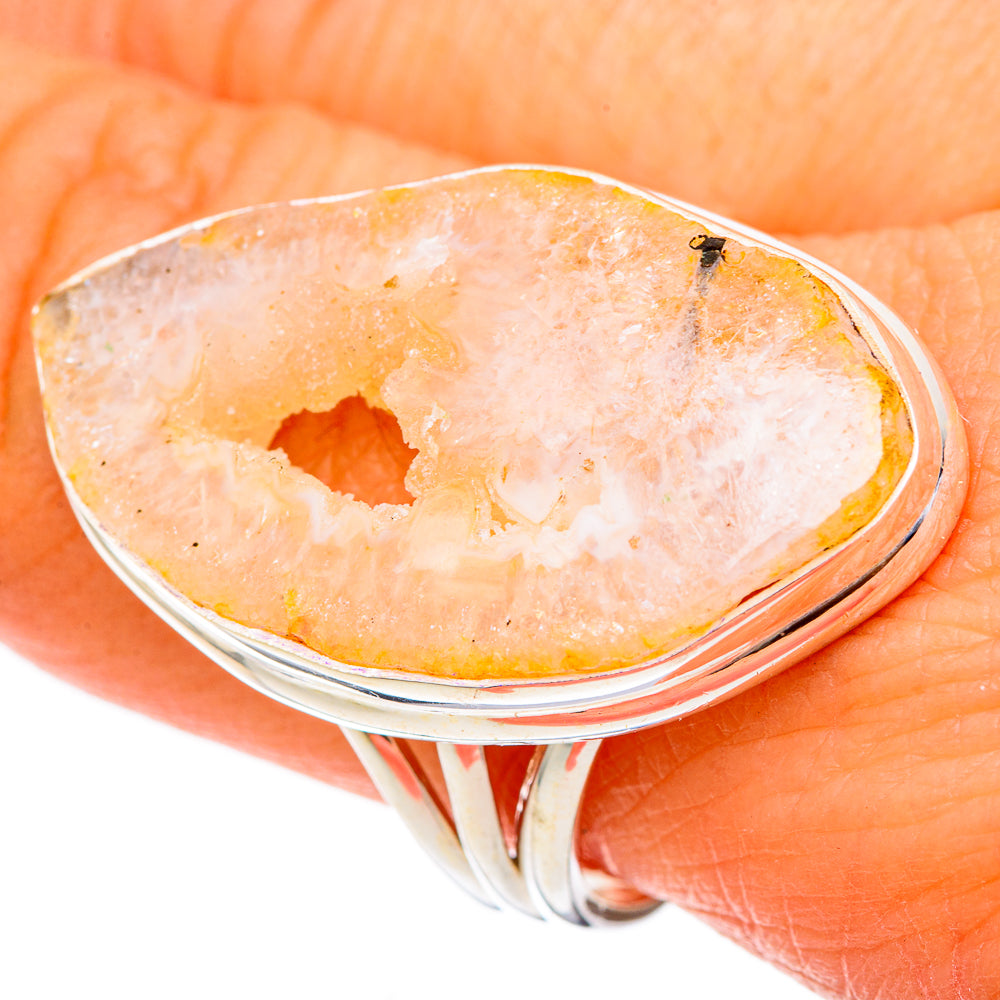 White Geode Slice Rings handcrafted by Ana Silver Co - RING101925