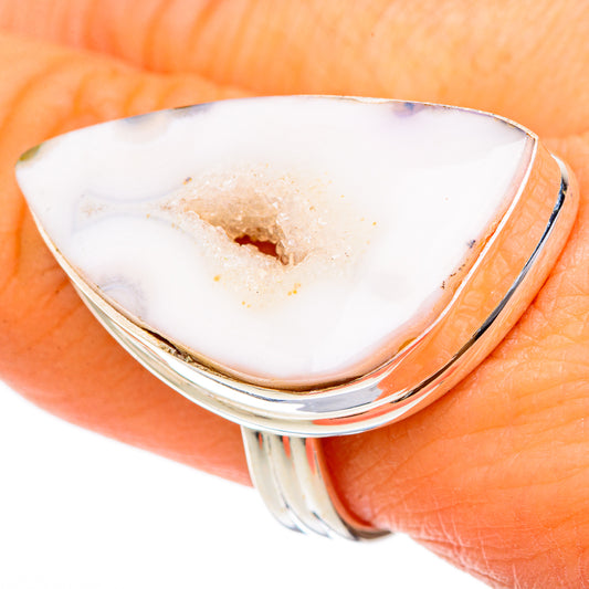 White Geode Slice Rings handcrafted by Ana Silver Co - RING101927