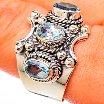 Blue Topaz Rings handcrafted by Ana Silver Co - RING101932