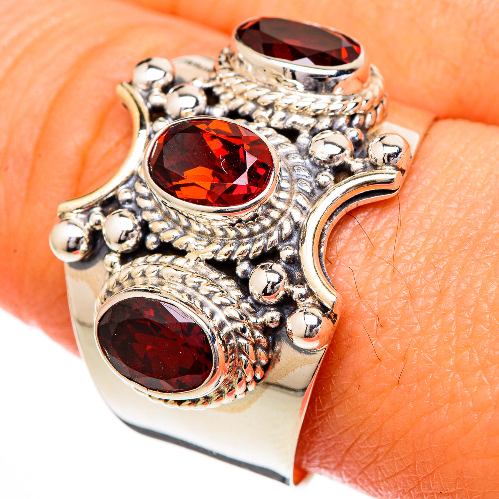 Garnet, Malachite, Peridot, Blue Tourmaline, Lapis Lazuli, Amethyst Rings handcrafted by Ana Silver Co - RING101942