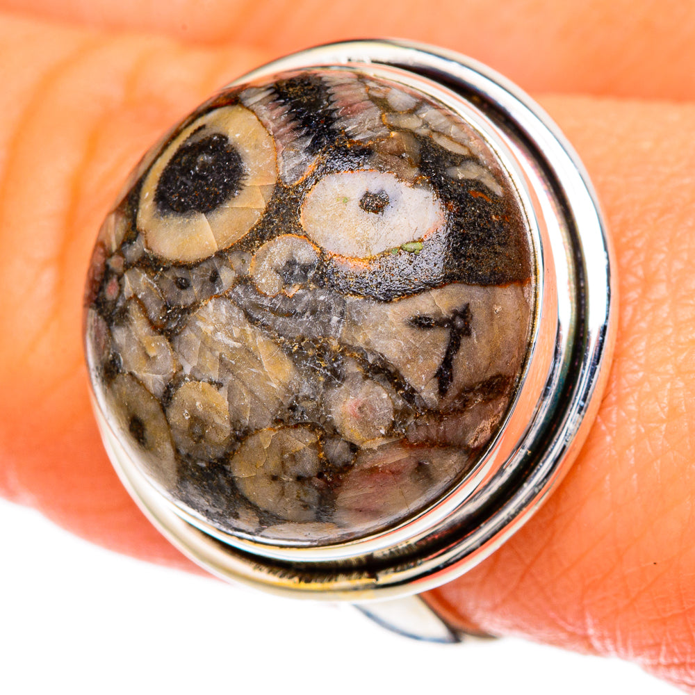 Crinoid Fossil Rings handcrafted by Ana Silver Co - RING101947