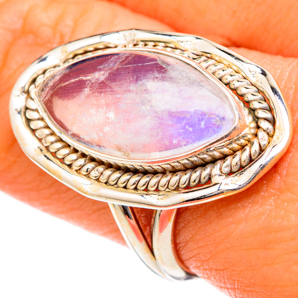 Rainbow Moonstone Rings handcrafted by Ana Silver Co - RING101949