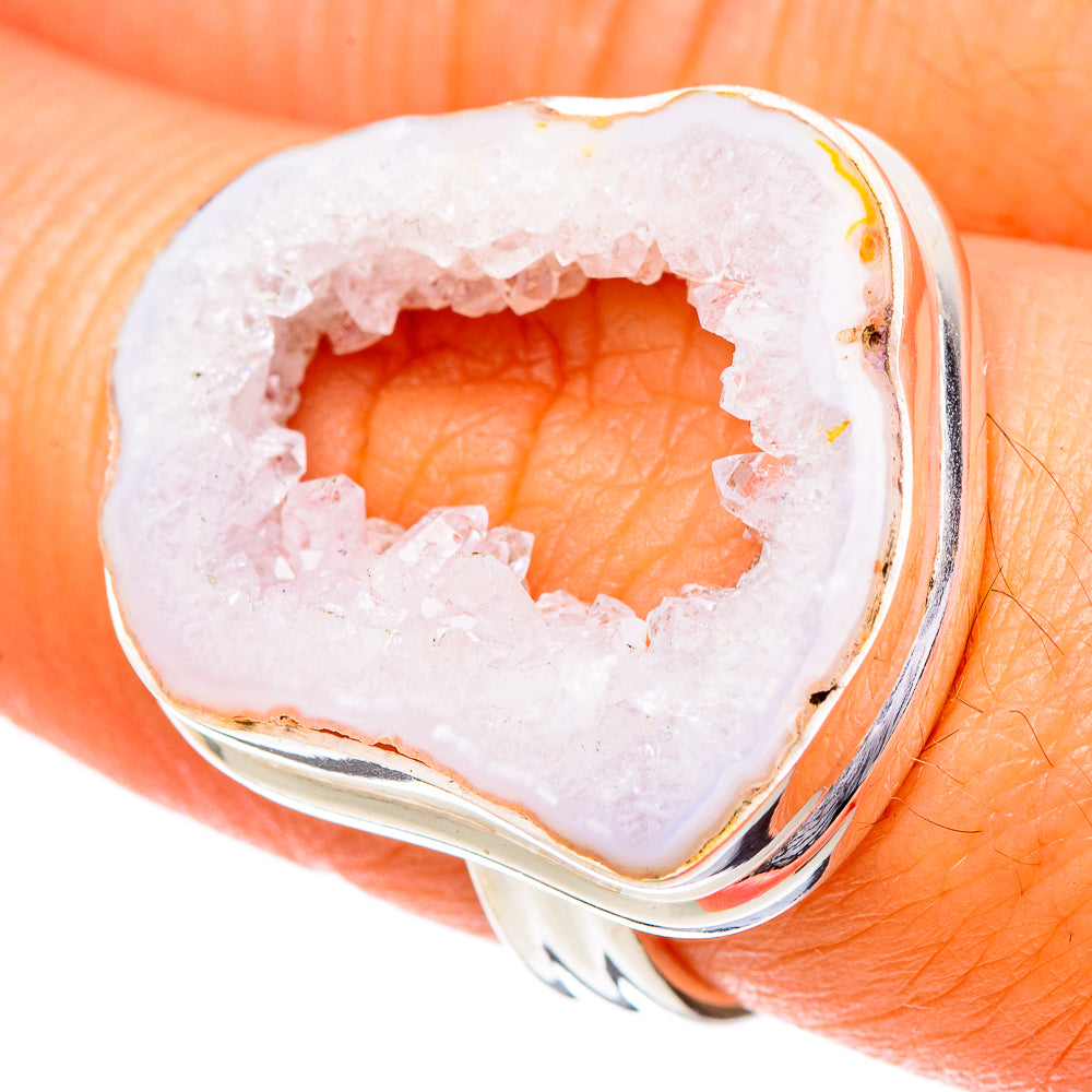 White Geode Slice Rings handcrafted by Ana Silver Co - RING101951