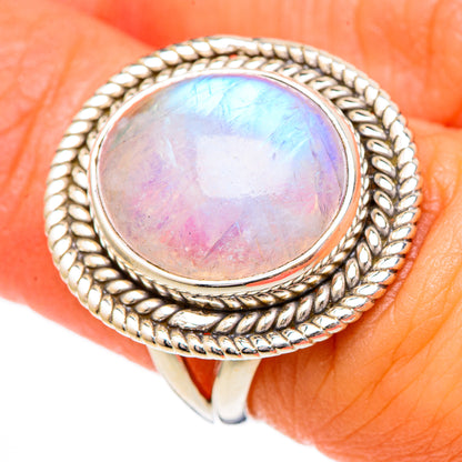 Rainbow Moonstone Rings handcrafted by Ana Silver Co - RING101952