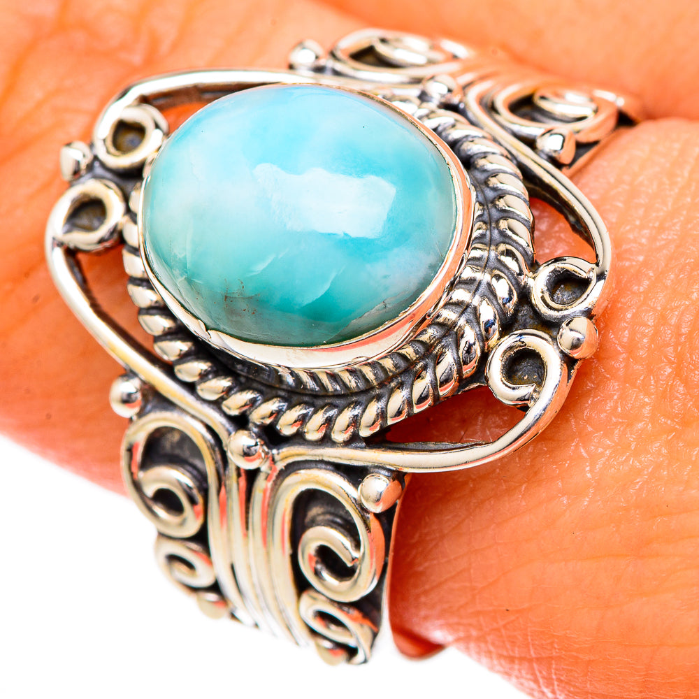 Larimar Rings handcrafted by Ana Silver Co - RING101961