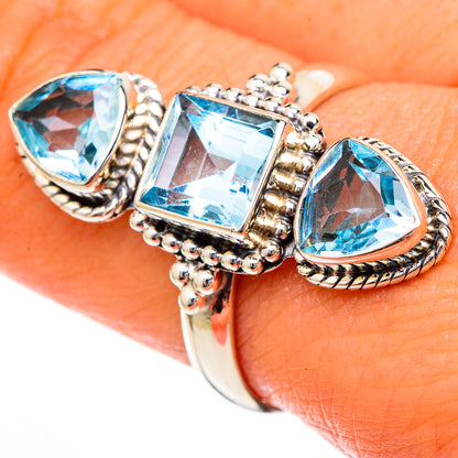 Blue Topaz Rings handcrafted by Ana Silver Co - RING101965