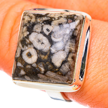 Crinoid Fossil Rings handcrafted by Ana Silver Co - RING101974