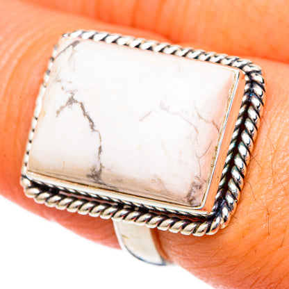 Howlite Rings handcrafted by Ana Silver Co - RING101975