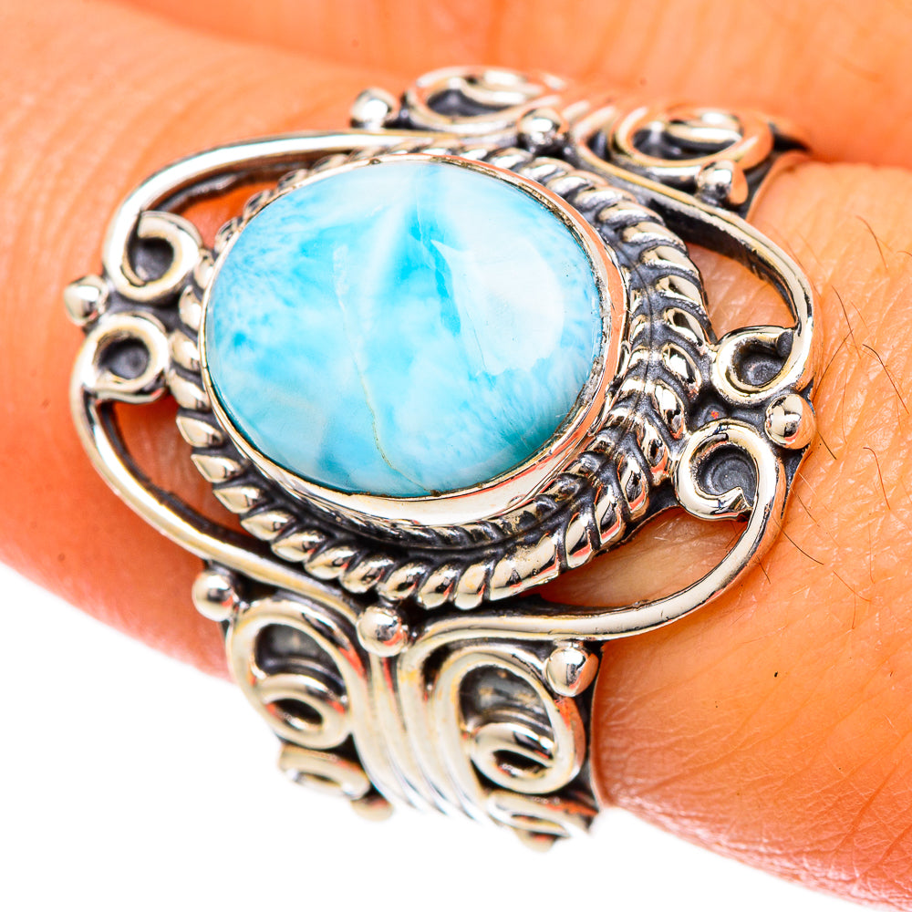 Larimar Rings handcrafted by Ana Silver Co - RING101987
