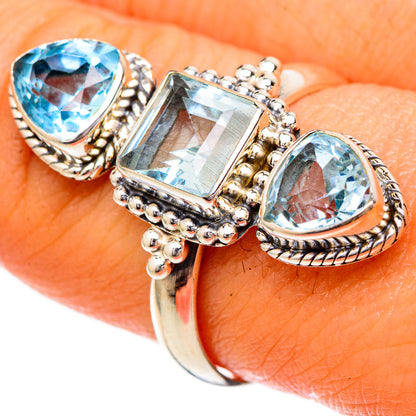 Blue Topaz Rings handcrafted by Ana Silver Co - RING102010