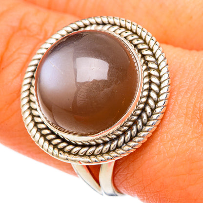 Chocolate Moonstone Rings handcrafted by Ana Silver Co - RING102015