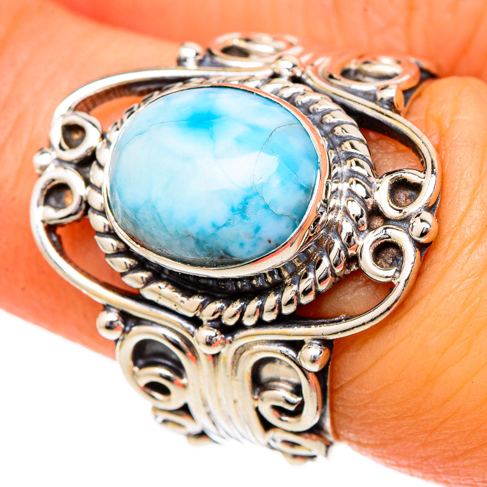 Larimar Rings handcrafted by Ana Silver Co - RING102033