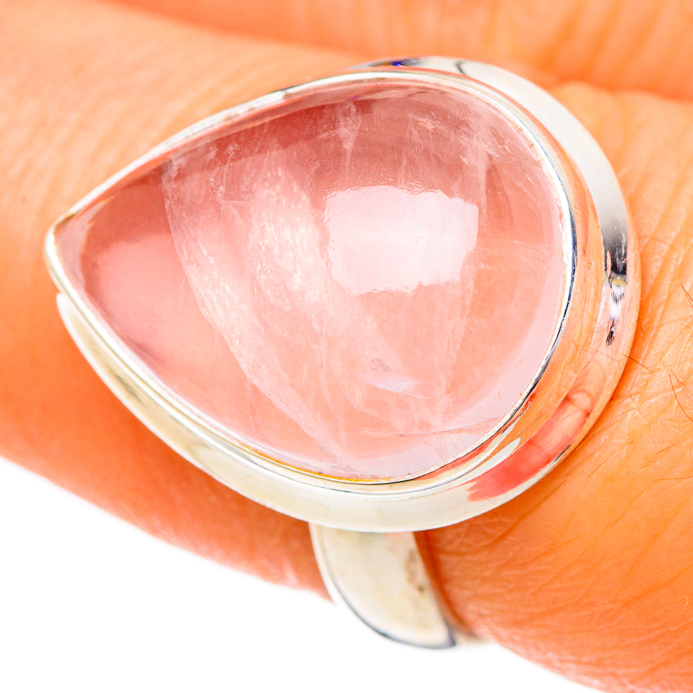Rose Quartz Rings handcrafted by Ana Silver Co - RING102038
