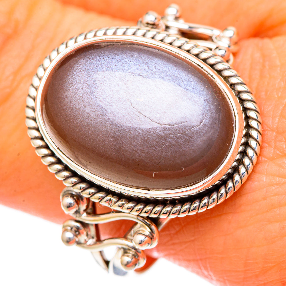 Chocolate Moonstone Rings handcrafted by Ana Silver Co - RING102042