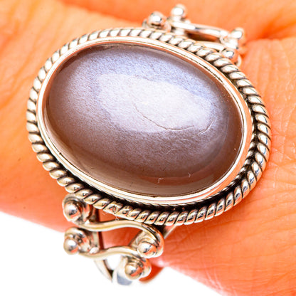 Chocolate Moonstone Rings handcrafted by Ana Silver Co - RING102042
