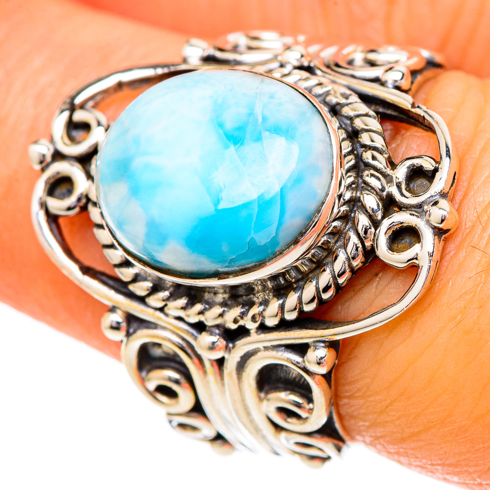 Larimar Rings handcrafted by Ana Silver Co - RING102049