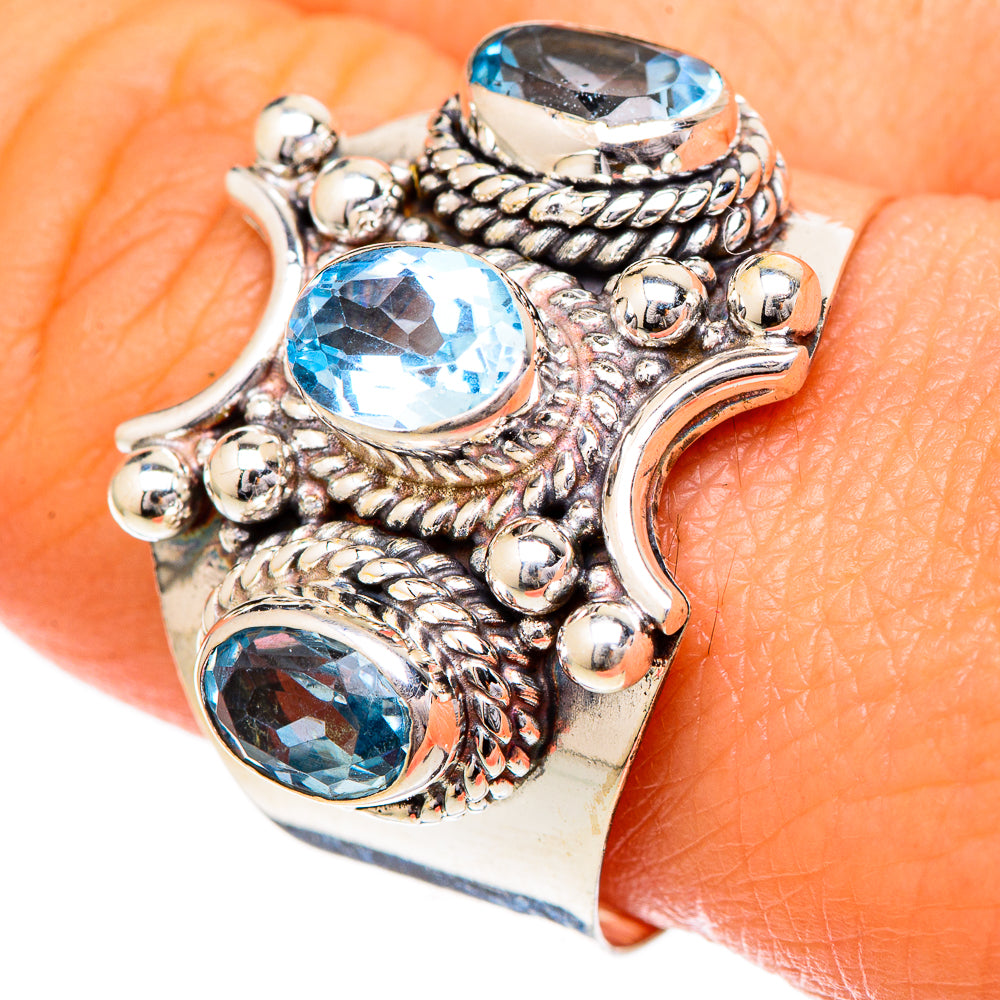 Blue Topaz Rings handcrafted by Ana Silver Co - RING102050