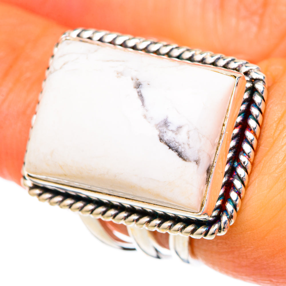 Howlite Rings handcrafted by Ana Silver Co - RING102073