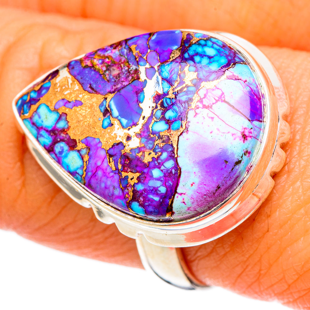 Spiny Oyster Turquoise Rings handcrafted by Ana Silver Co - RING102082