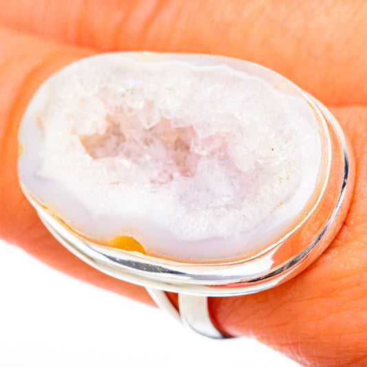 White Geode Slice Rings handcrafted by Ana Silver Co - RING102088