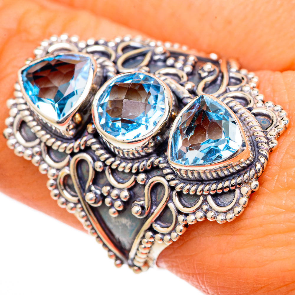 Blue Topaz Rings handcrafted by Ana Silver Co - RING102097