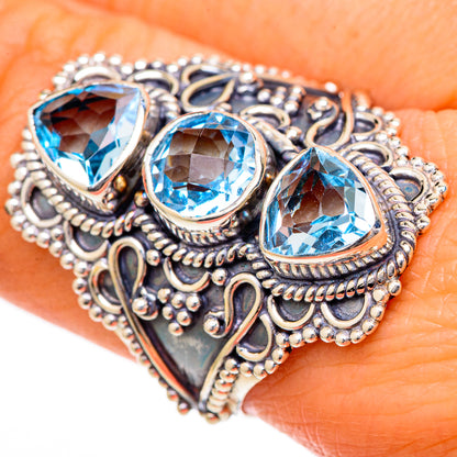 Blue Topaz Rings handcrafted by Ana Silver Co - RING102097