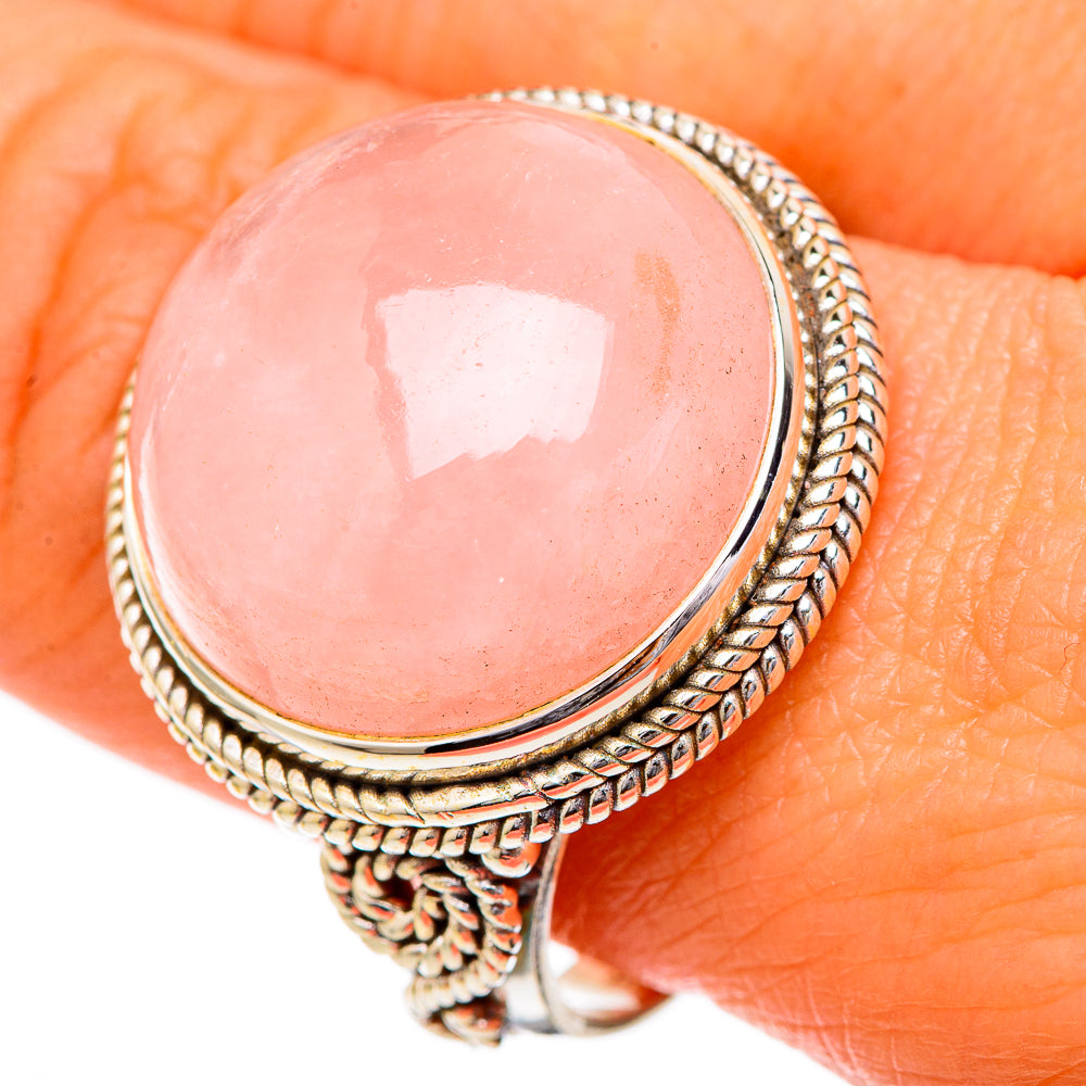 Rose Quartz Rings handcrafted by Ana Silver Co - RING102119