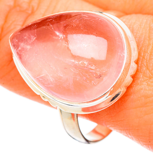 Rose Quartz Rings handcrafted by Ana Silver Co - RING102121