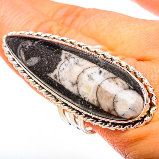Orthoceras Fossil Rings handcrafted by Ana Silver Co - RING102128