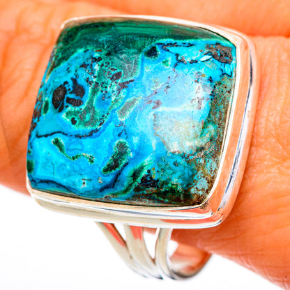 Malachite In Chrysocolla Rings handcrafted by Ana Silver Co - RING102132