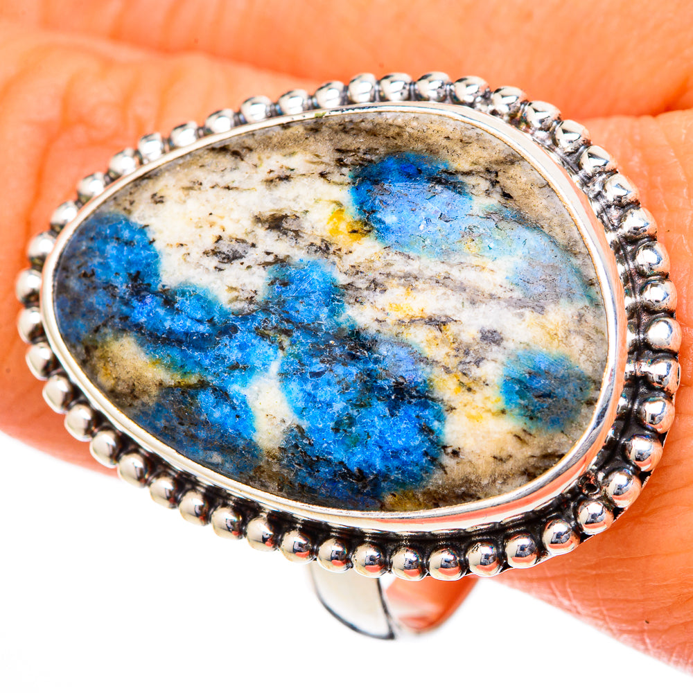 K2 Blue Azurite Rings handcrafted by Ana Silver Co - RING102138