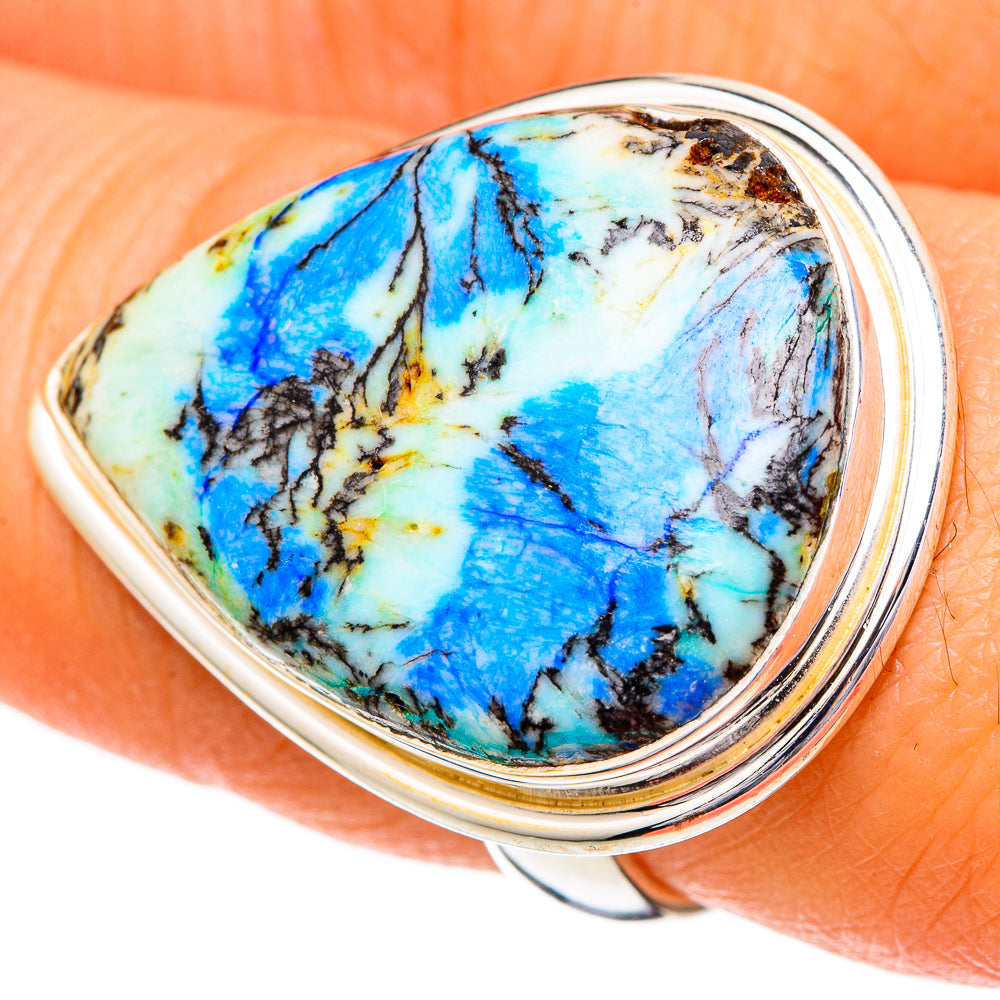 Blue Howlite Rings handcrafted by Ana Silver Co - RING102141
