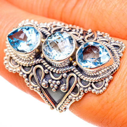 Blue Topaz Rings handcrafted by Ana Silver Co - RING102142