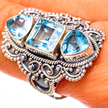 Blue Topaz Rings handcrafted by Ana Silver Co - RING102144