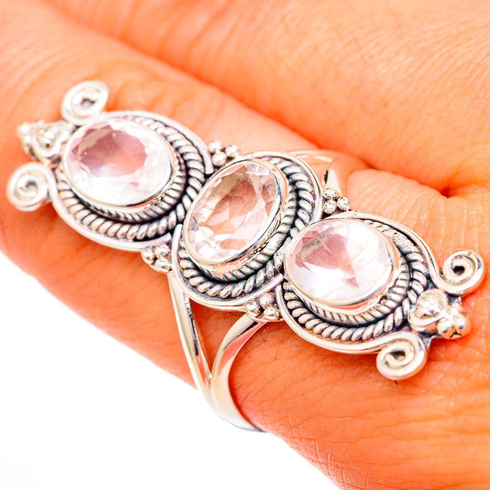 Rose Quartz Rings handcrafted by Ana Silver Co - RING102160