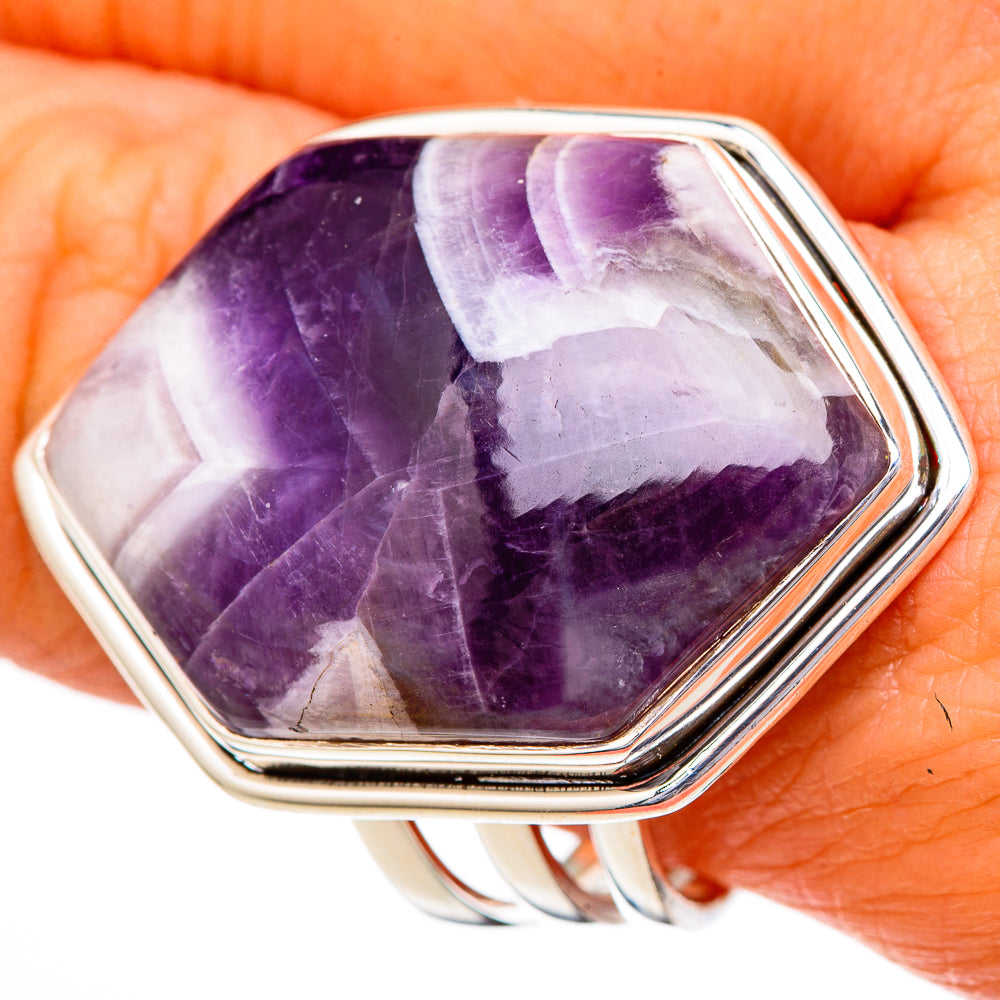 Chevron Amethyst Rings handcrafted by Ana Silver Co - RING102164
