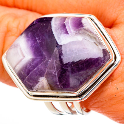 Chevron Amethyst Rings handcrafted by Ana Silver Co - RING102164