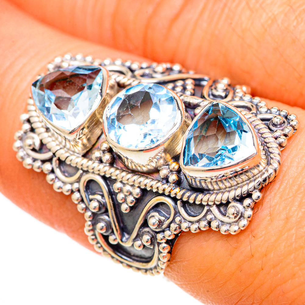 Blue Topaz Rings handcrafted by Ana Silver Co - RING102177