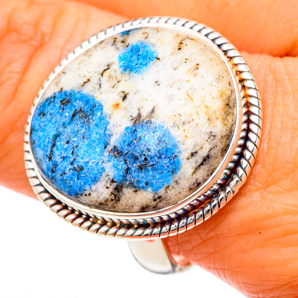 K2 Blue Azurite Rings handcrafted by Ana Silver Co - RING102180