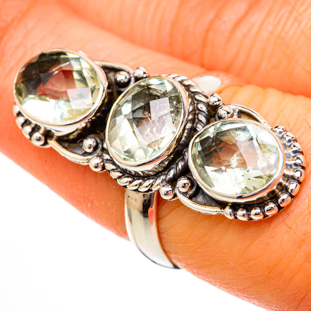 Green Amethyst Rings handcrafted by Ana Silver Co - RING102184