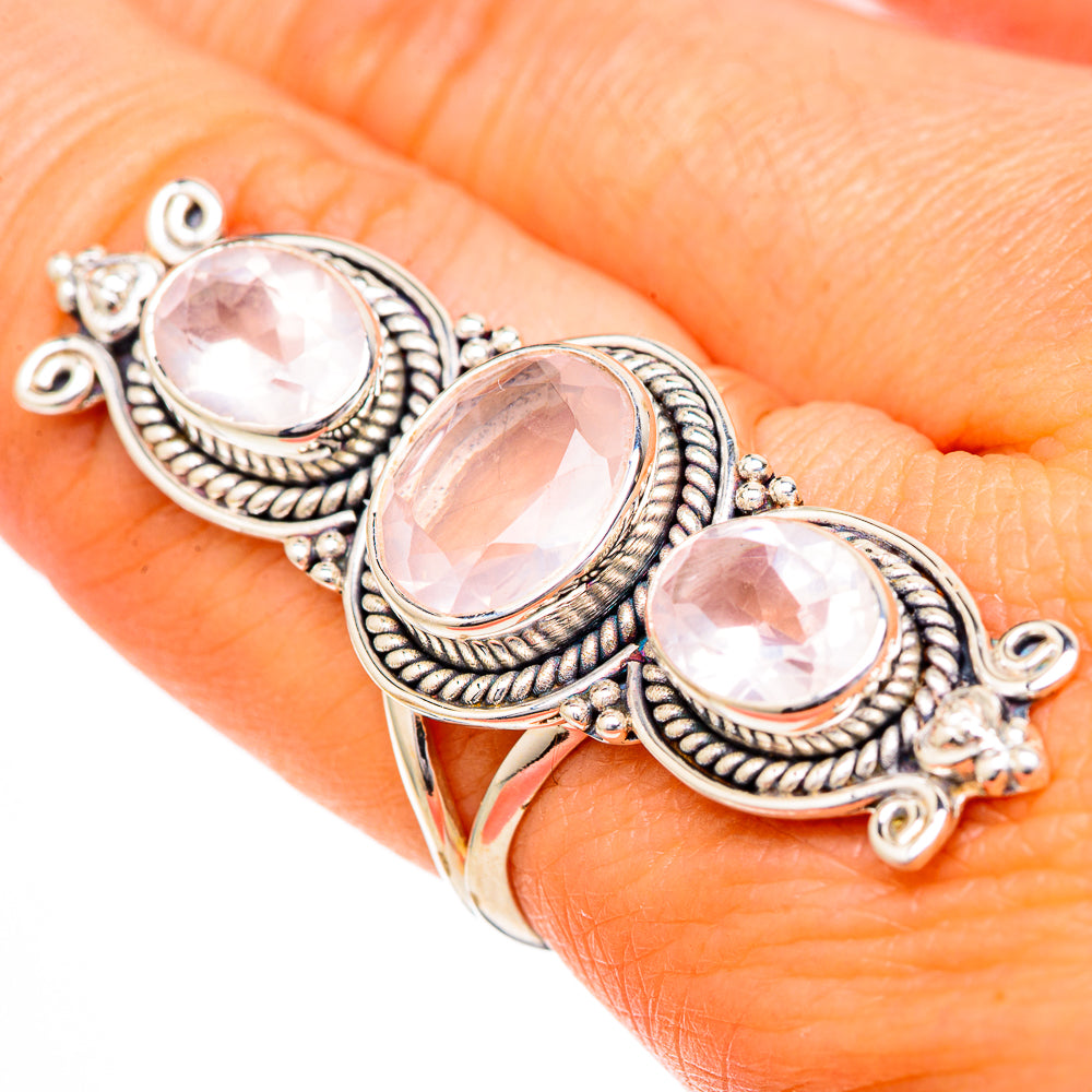 Rose Quartz Rings handcrafted by Ana Silver Co - RING102195