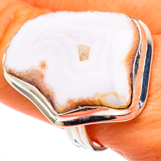 White Geode Slice Rings handcrafted by Ana Silver Co - RING102208