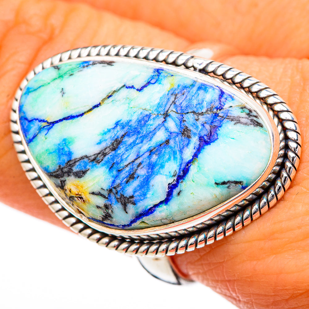 Blue Howlite Rings handcrafted by Ana Silver Co - RING102216