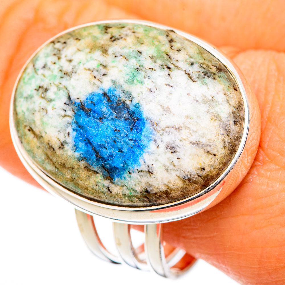 K2 Blue Azurite Rings handcrafted by Ana Silver Co - RING102217