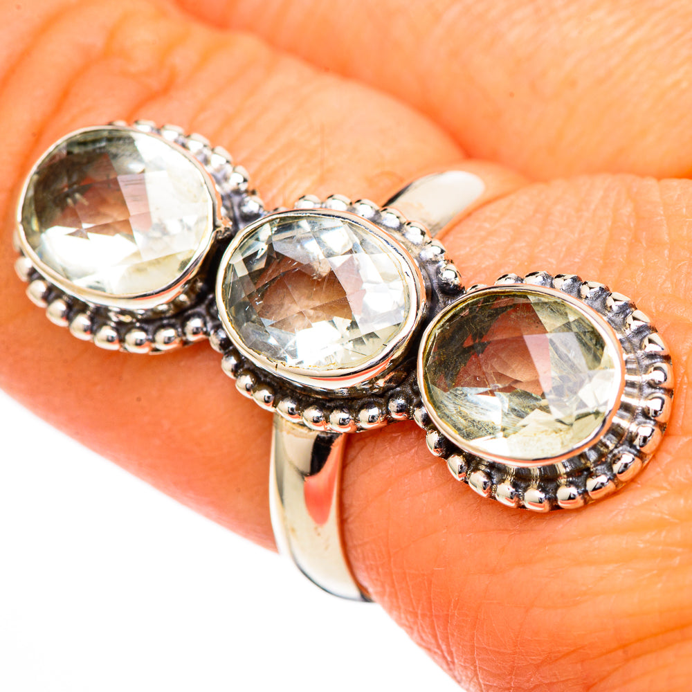 Green Amethyst Rings handcrafted by Ana Silver Co - RING102226