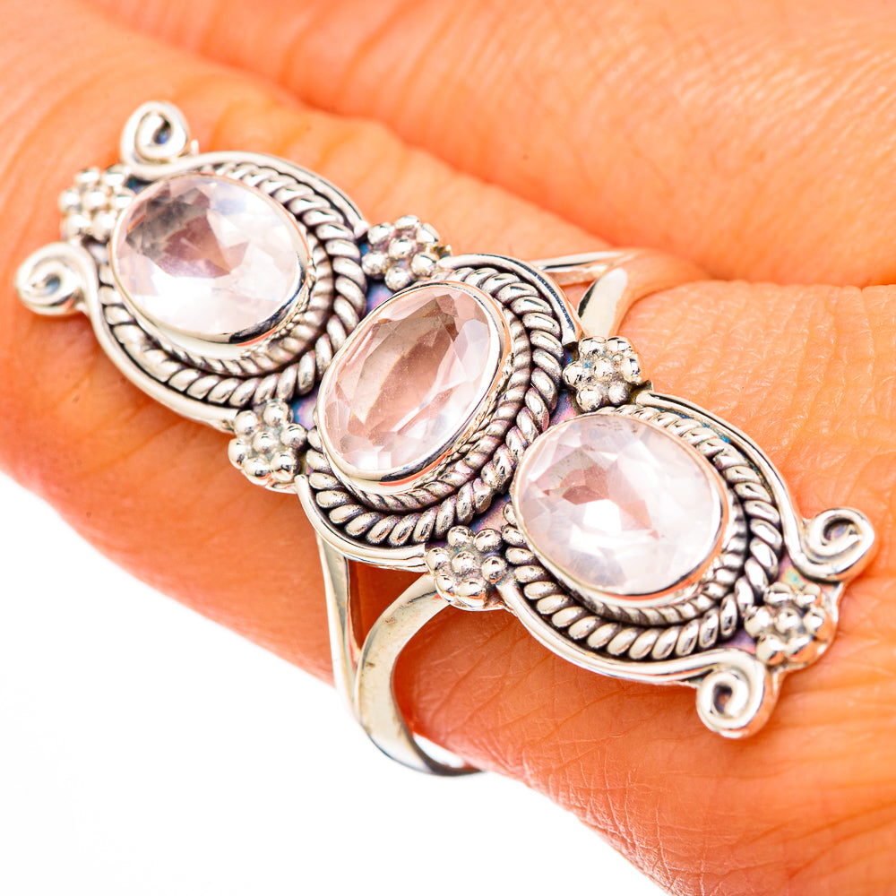 Rose Quartz Rings handcrafted by Ana Silver Co - RING102233
