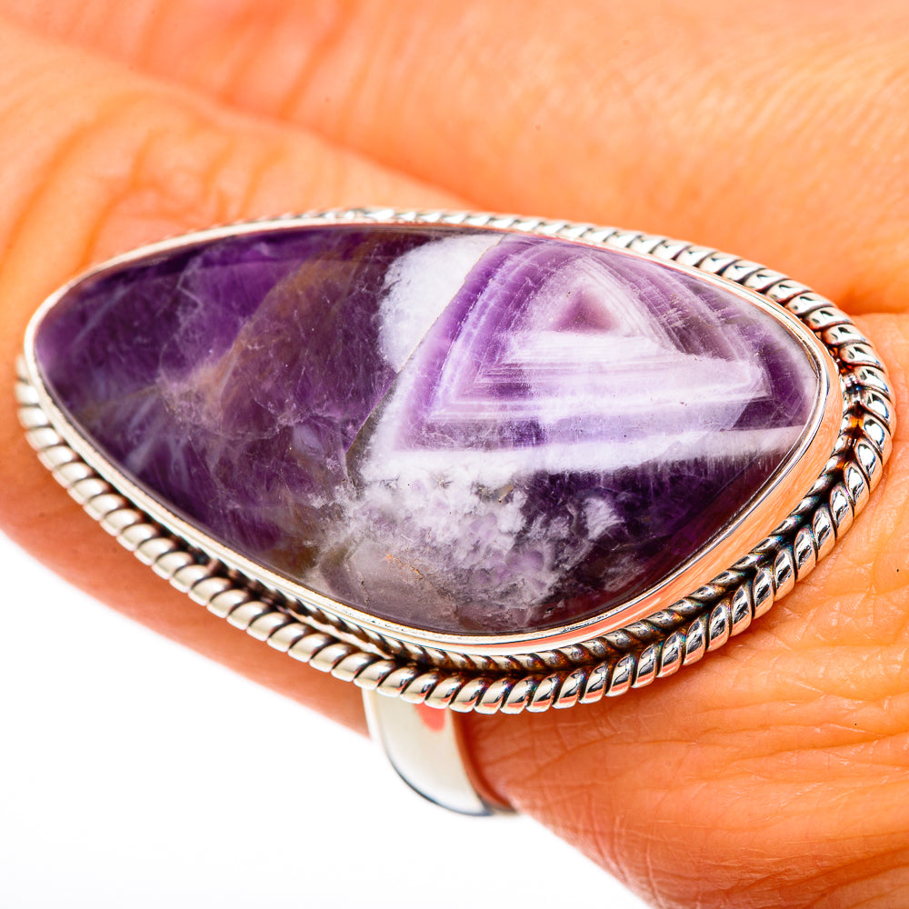 Chevron Amethyst Rings handcrafted by Ana Silver Co - RING102236
